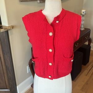 Strut & Bolt Los Angeles Red Cotton Textured Sweater New